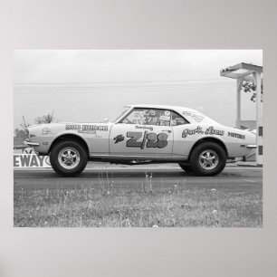 Póster Arrasto do vintage - arrasto de Chevy Camaro Z/28