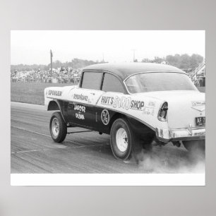 Poster Arrasto do vintage - o Dyno '56 Chevy Gasser da