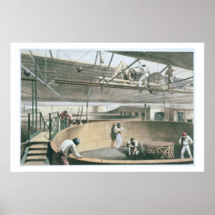 Póster Arrefecimento do cabo do telégrafo nos tanques nos