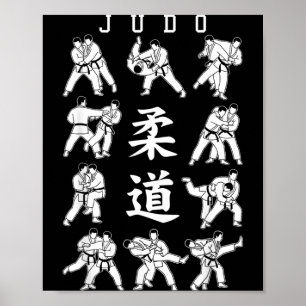 Poster Arremesso de Judo MMA Artes Marciais Mistas Kanji 