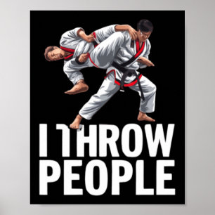 Poster Arremesso Pessoas Artes Marciais Karatê Yudo Engra