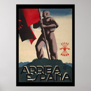 Poster Arriba Espana Guerra Civil Espanhol Propaganda Pos