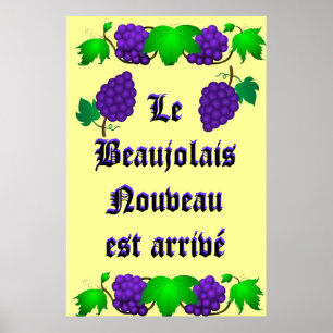 Póster Arrivé de Le Beaujolais Nouveau est