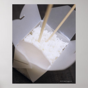 Poster Arroz cozinhado em um recipiente À-ir