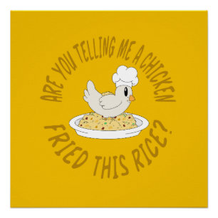 Póster Arroz frito de frango Poster brilhante