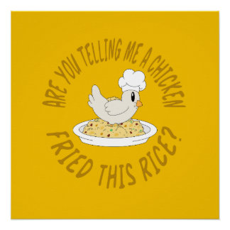 Póster Arroz frito de frango Poster brilhante