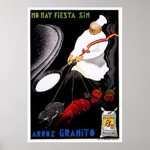 Póster Arroz Granito Vintage Comida Anúncio Arte