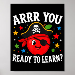 Poster Arrr pronto para aprender professor engraçado de v