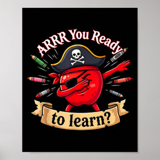 Poster Arrr pronto pirata engraçado de volta à escola pro