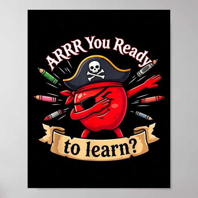 Poster Arrr pronto pirata engraçado de volta à escola pro (Frente)