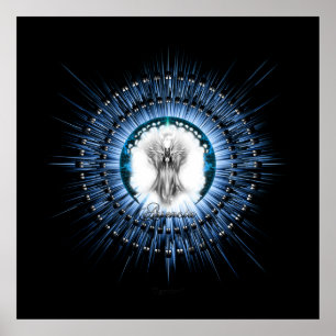 Poster Arsencia Arte Fractal Eetética Prateada Leve