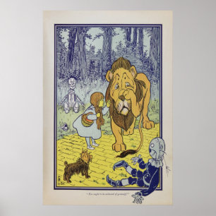 POSTER ART - ASSISTENTE DE OZ - LÍON COWARDLY DOR