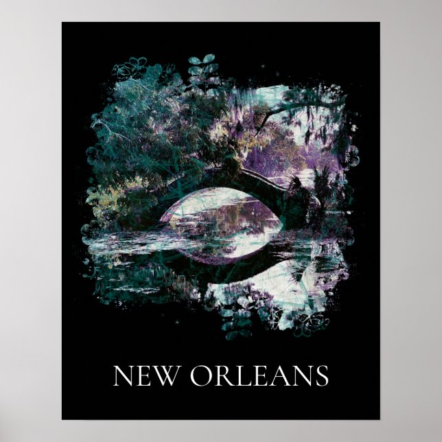 Poster *~* Art City Park New Orleans Bridge Painting (Frente)