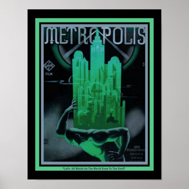 Poster Art Deco 1927, Filme "Metropolis" (Frente)
