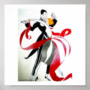 POSTER ART DECO 1 DA DANÇA DE SALÃO DE BAILE