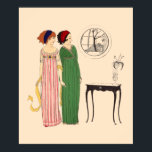 Poster Art Deco 2 Paul Poiret Vresses de Paul Iribe<br><div class="desc">Esta é uma impressão digitalmente aprimorada de uma ilustração de moda Paul Iribe Art Deco,  de 1908,  de dois vestidos Paul Poiret. Você pode personalizar a cor de fundo.</div>