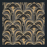 Poster Art Deco Azulejo Floral. Flor Bluebell<br><div class="desc">Azulejo de Arte Deco estilizado ornamento floral com bluebells (cinzas e cores)</div>