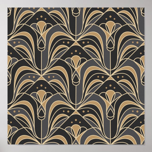 Poster Art Deco Azulejo Floral. Flor Bluebell (Frente)