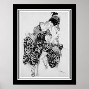 Poster Art Deco Balé Russes cerca de 1922