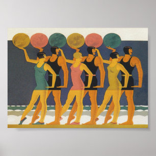 Poster Art Deco Beach Wall Art