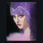 PÓSTER ART DECO BEAUTY<br><div class="desc">Pintura original em acrílico na canvas, por Dian... ... .. Uma bela senhora de fantasia da era do Deco da arte, uma época em que as mulheres eram ultra-femininas e a moda era elegante como era a arquitetura. Um período de vida curto que deve ser lembrado. Esta é uma pintura...</div>