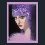 PÓSTER ART DECO BEAUTY<br><div class="desc">Pintura original em acrílico na canvas, por Dian... ... .. Uma bela senhora de fantasia da era do Deco da arte, uma época em que as mulheres eram ultra-femininas e a moda era elegante como era a arquitetura. Um período de vida curto que deve ser lembrado. Esta é uma pintura...</div>