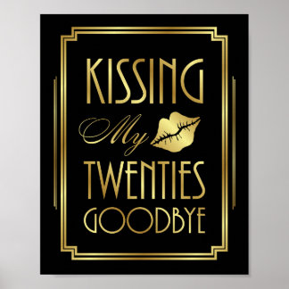 Póster Art Deco BEIJANDO MEUS 20 GOODBYImpressão