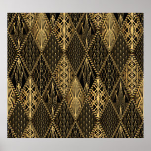 Poster Art Deco Black Dourado Elegance
