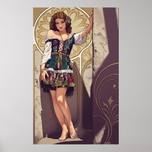 Poster Art Deco - Camponesa (Frente)
