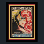 Poster Art Deco Casino de Paris Cabaret<br><div class="desc">Colorida,  a propaganda de Art Deco para os 20 ruidosos Casino de Paris Cabaret e seu famoso dançarino Mistinguett. 11x14 mostrado aqui. Disponível também no padrão 16x20. Tamanhos personalizados também disponíveis.</div>