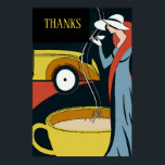 Poster Art Deco Coffee Time Obrigado<br><div class="desc">Adicionar ou editar texto a este poster de café vintage.</div>