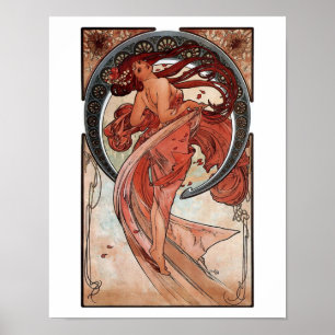 Póster Art deco da dança de Mucha