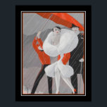 Poster Art Deco de 1920 "Dia da Chuva"<br><div class="desc">O Impressão 11x14 da Art Deco de 1920 "Rainy Day" foi mostrado aqui. Disponível em outros tamanhos.</div>
