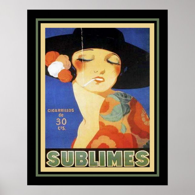 Poster Art Deco de 1920 "Sublimes" Cigarro (Frente)