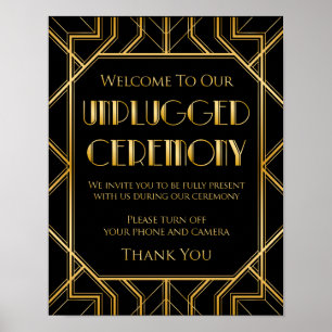 Póster Art deco desconectado do sinal   Gatsby do