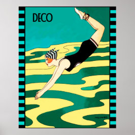 Poster Art Deco Diver (Cobrir da Revista Social)