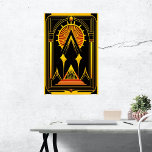 Poster Art Deco Dourado Black Trabalho de arte<br><div class="desc">Arte Deco Jugendstil design com uma moldura simétrica e a utilização de formas geométricas simples e linhas limpas. Isto cria um sentido de equilíbrio e harmonia na trabalho de arte, com cada elemento a trabalhar em conjunto para criar um todo coeso. Criada com tecnologia de ponta, é uma tomada moderna...</div>
