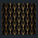 Poster Art Deco: Dourado Luxo sem costura preto<br><div class="desc">Art Deco Pattern. Fundo preto e ouro sem costura. Conchas metálicas ou escamas para revestimento de rendas. Design geométrica minimalista. Linhas de safra. Motivos dos anos 1920-30. A ilustração da safra do luxo Art Deco elegance brilha neste padrão preto e ouro. A sofisticação retrô reina. Art Deco elegance: preto, ouro,...</div>