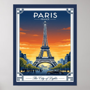 Poster Art Deco Eiffel Tower Paris França
