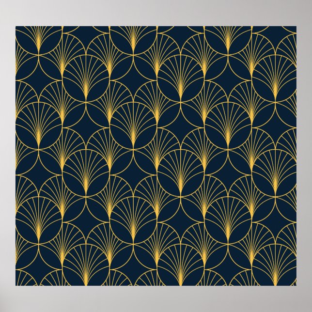 Poster Art Deco Elegance: Fan Motifs (Frente)