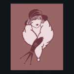 Póster Art Deco Elegante Lady In Hat<br><div class="desc">Art deco elegante,  poster de reprodução de arte.</div>