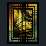 Póster Art Deco Em Verde E Dourado<br><div class="desc">design digital ao estilo art deco em dourados de mel,  verdes,  marrom ouro e preto.</div>