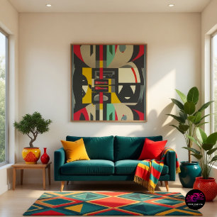 Póster Art Deco Encontra o Moderno de Meados do Século
