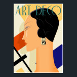 Poster Art Deco Fashion 03<br><div class="desc">Ao longo das décadas de 1920 e 30,  quando a arte deco estava no seu auge,  sua influência estava em todo lugar,  da arquitetura à moda,  do design de bens domésticos à publicidade. Como sempre moderno,  é elegância racionalizada ainda está conosco hoje.</div>