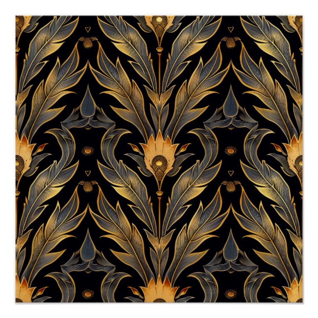 Póster Art Deco Feather Standard (Frente)