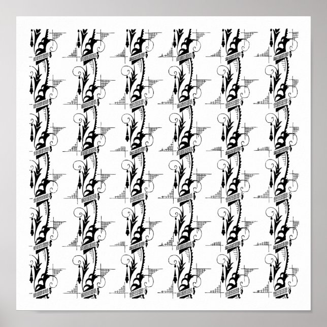 Póster Art Deco Feathery Pattern (Frente)
