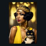 Poster Art Deco, Flapper Afro-Americano, Estilo Gatsby<br><div class="desc">Este é um trabalho de arte de Arte original criado por Designs Celtic-Brother.</div>