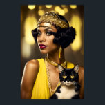 Poster Art Deco, Flapper Afro-Americano, Estilo Gatsby<br><div class="desc">Este é um trabalho de arte de Arte original criado por Designs Celtic-Brother.</div>