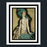 Poster Art Deco "Flapper com Penas" 16 x 20<br><div class="desc">Belo Poster de Arte "Flapper with Feather" 16 x 20. www.jocostudio.com</div>