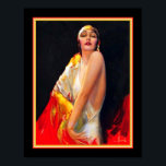 Poster Art Deco Flapper por Rolf Armstrong<br><div class="desc">Vibrant,  anos 20,  Art Deco Flapper impressão por Rolf Armstrong. Padrão 11x14 mostrado. Disponível em 16x20,  bem como em tamanhos e canvas personalizados.</div>
